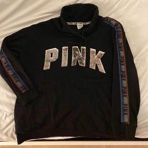 PINK Victoria’s Secret black sweatshirt (worn twice)